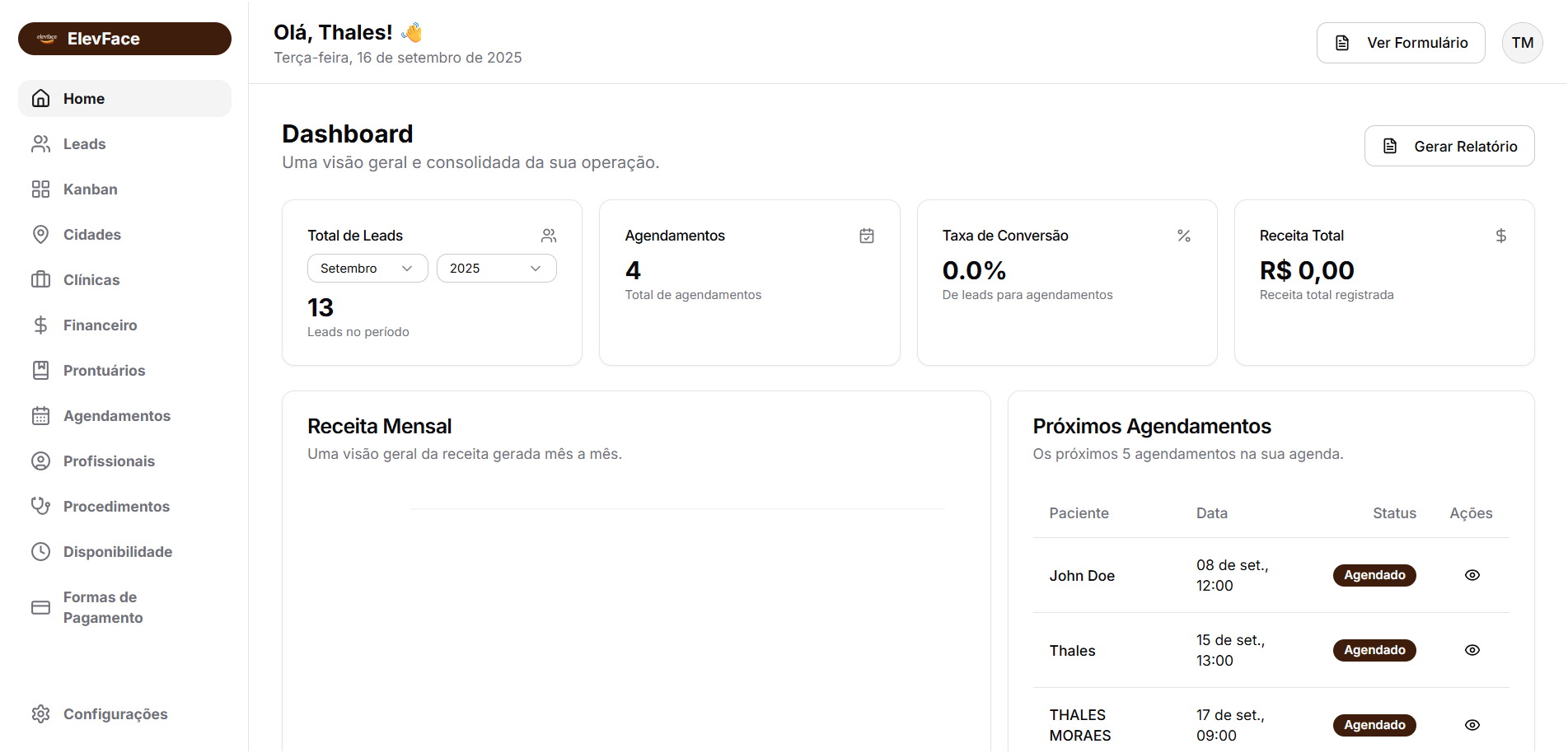 ElevFace - Gestão e Leads com IA